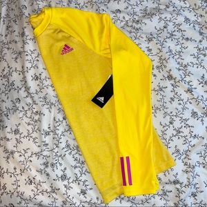 adidas Bright Yellow Swim Coverup with Pink Details